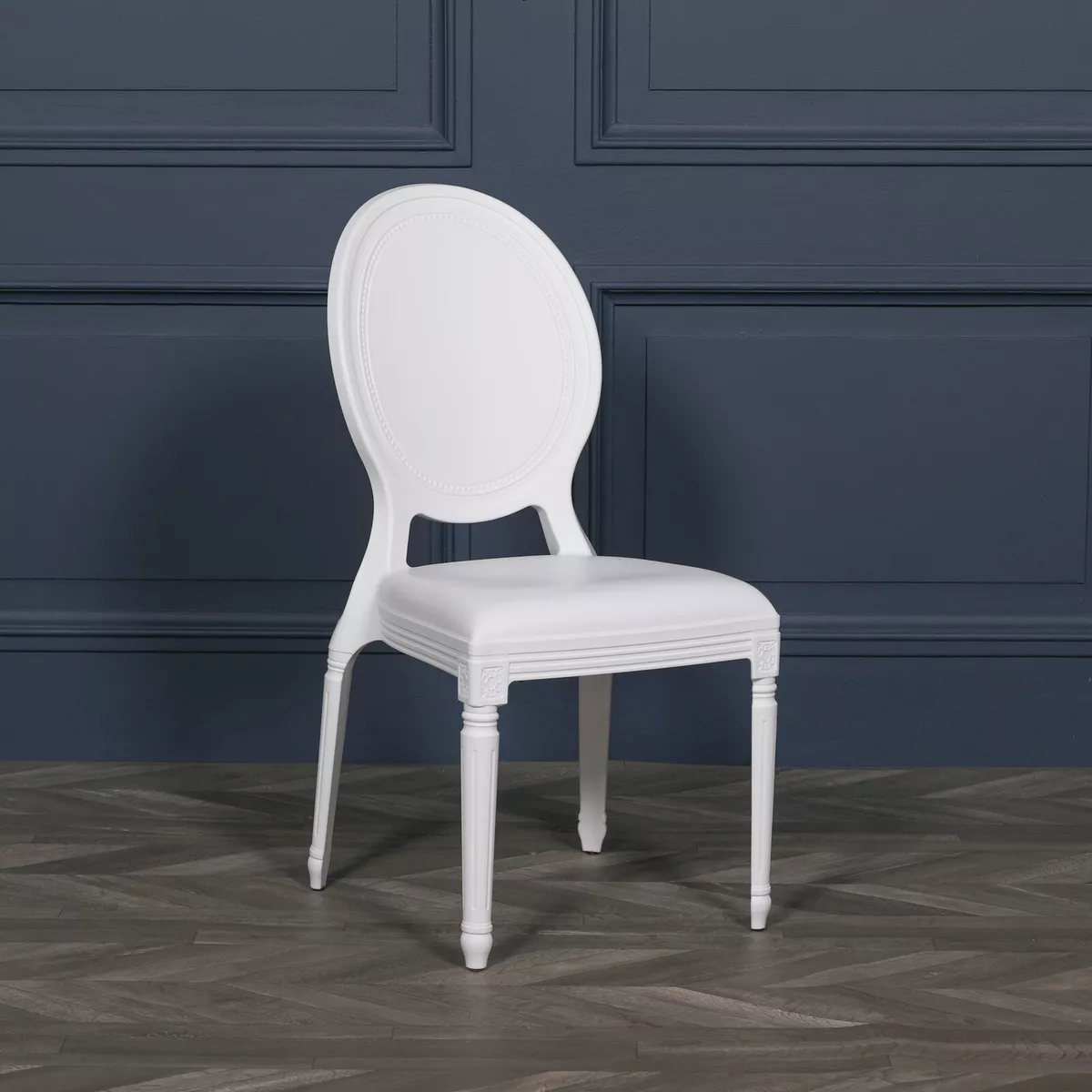 White plastic dining sales chairs