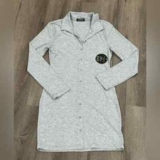 NWT Large Jolie & Joy by FCT Knit Ribbed Dress Super Soft Gray Button Front