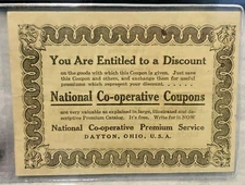 Antique National Cooperative Durst Milling Dayton Ohio Advertising Discount Card