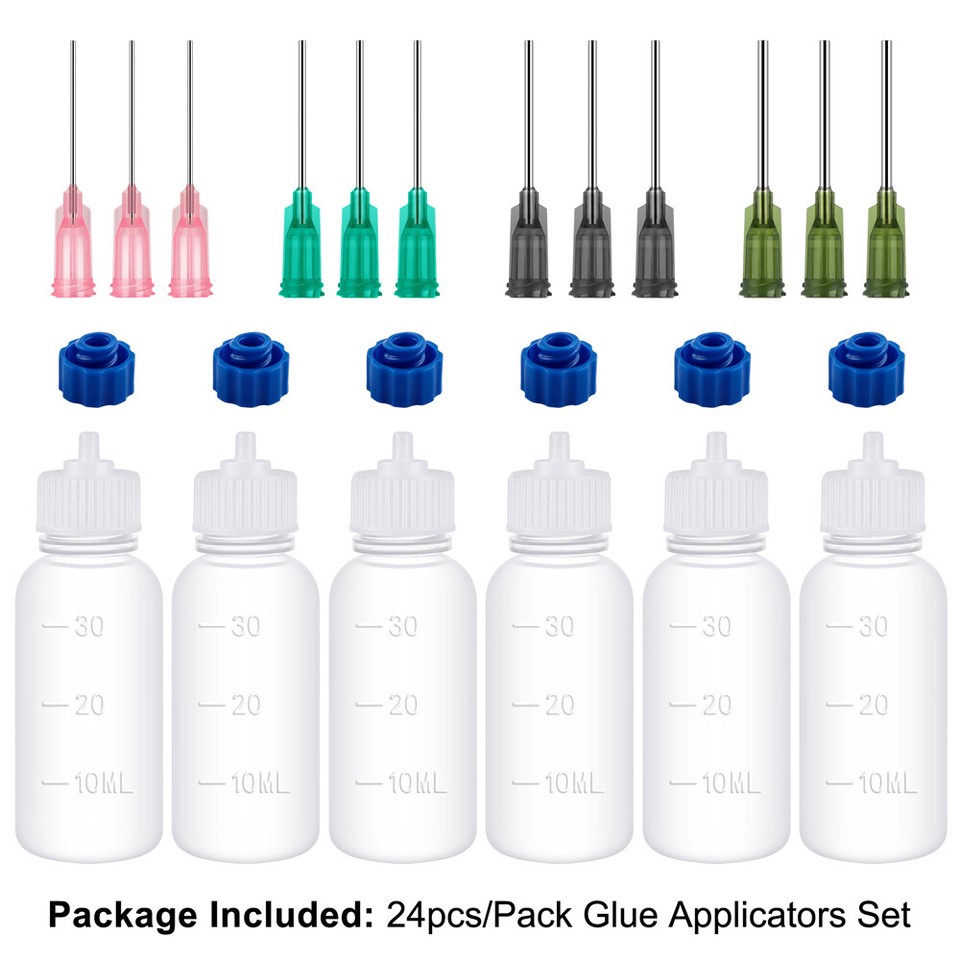 30ml Empty Plastic Squeezable Dropper Bottles Fine Tip Glue Applicators