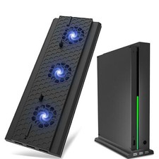 For Xbox 1 X Console Cooler Cooling Dock Vertical Stand W/ 3 Cooling Fan 3 USB