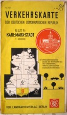 Verkehrsplan Karl-Marx-Stadt DDR 1974 Straßen Karte Chemnitz 1:20 000