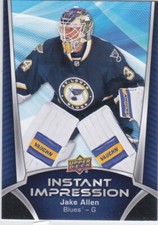 16/17 UD..JAKE ALLEN..INSTANT IMPRESSION..# II-9..BLUES..FREE COMBINED SHIP