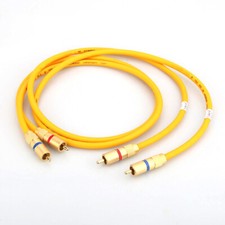 Pair OCC Copper Silver Plated Wire Gold Plated Connector HiFi Audio RCA Cable