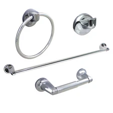 4-Piece Bathroom Accessory Set Choice of Finishes-Polished Chrome/Brushed Nickel