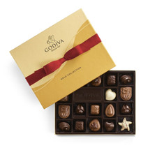 Holiday Assorted Gourmet Chocolate Gold Gift Box, Creamy Milk Dark, and White...
