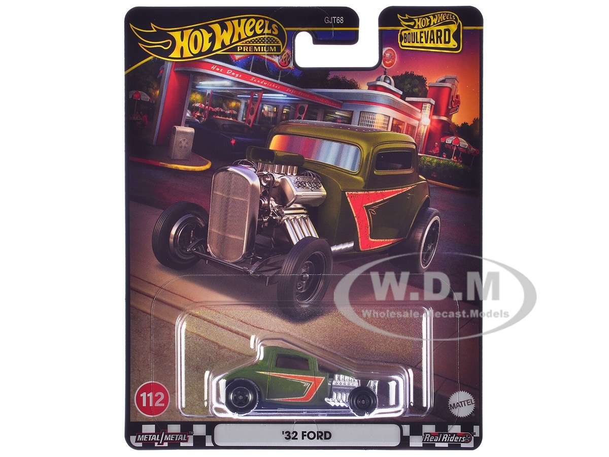 1932 FORD HOT ROD MATT GREEN DIECAST MODEL CAR BY HOT WHEELS JFM94