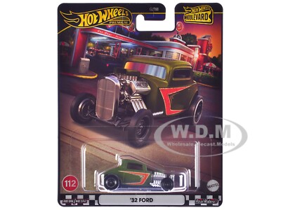 1932 FORD HOT ROD MATT GREEN DIECAST MODEL CAR BY HOT WHEELS JFM94