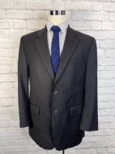 RALPH LAUREN MENS GRAY WOOL PINSTRIPE SUIT JACKET 42R
