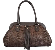 MAX MARA Womens Woven Leather Bag Brown
