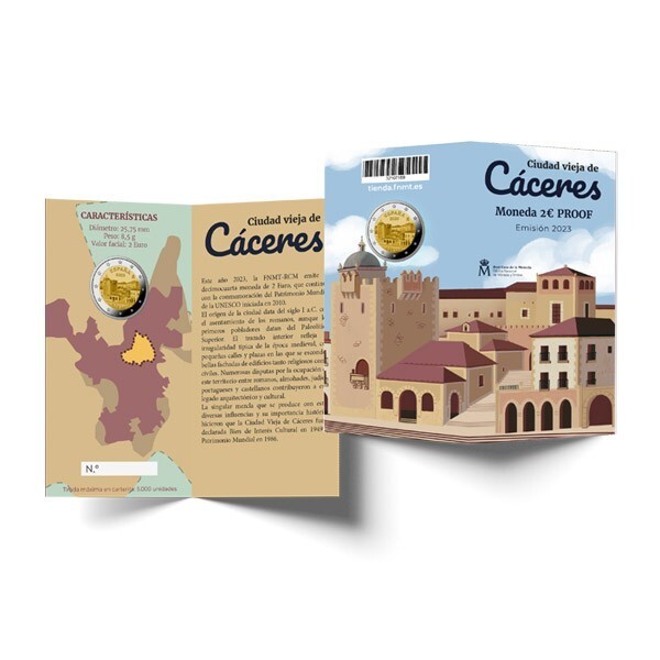 Espagne 2023 Vieille Ville De Cáceres 2 EURO PROOF