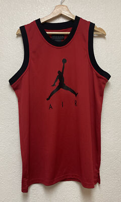 Nike Air Jordan Red Mesh Tank Top Jersey AR0026-687 Men's Sz M | eBay