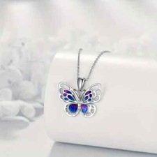 Elegant Silvery Butterfly Pendant Necklace for Girls Fashionable Jewelry