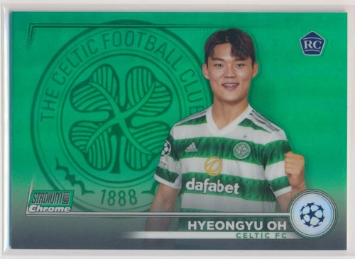 2022-23 Topps Stadium Club Chrome UEFA Club Green Ref Hyeongyu OH #91 /99 Rookie