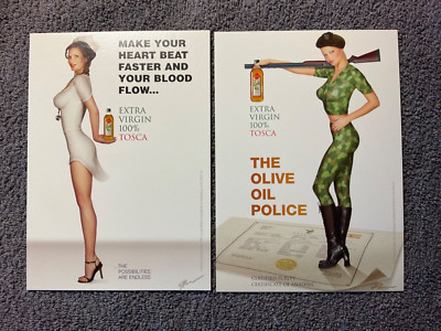Tosca Olive Oil Advertising Go Card Rack Postcard (2) Card Lot Sexy