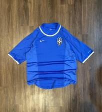 Nike Dri Fit Brazil CBF 2000-2001 Away Kit Soccer Jersey Size S