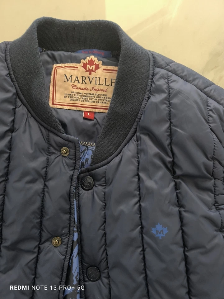 Giubbino Giacca Smanicato Gilet Marville Tg L Blu Come Nuovo - Immagine 2 di 4