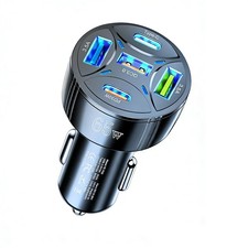 Super Fast Charging USB-C Car Charger Adapter, 65W 5-in-1 Multi-Port PD30W  ...