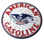 New ListingVintage American Gasoline Sign - Gas Motor Oil Pump Plate Porcelain Sign