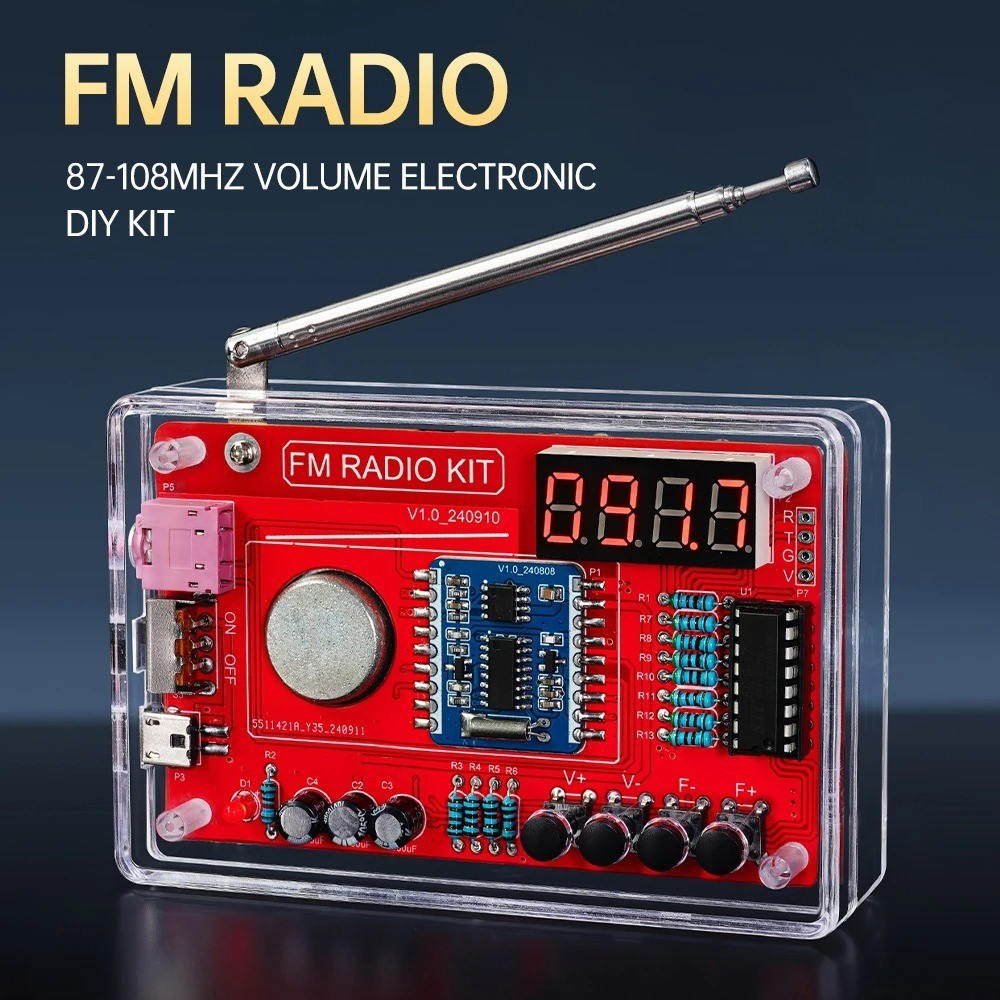 DIY FM Radio Electronic Kit 87-108MHz Digital RDA580 Module Soldering Project
