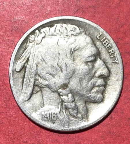 1916 US Buffalo Nickel! "Philadelphia" Mint! FINE! Old US Coin!