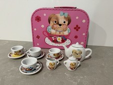 Lucy Locket Puppy Dog Porcelain Tea Set with Carry Case - 11 Piece Set