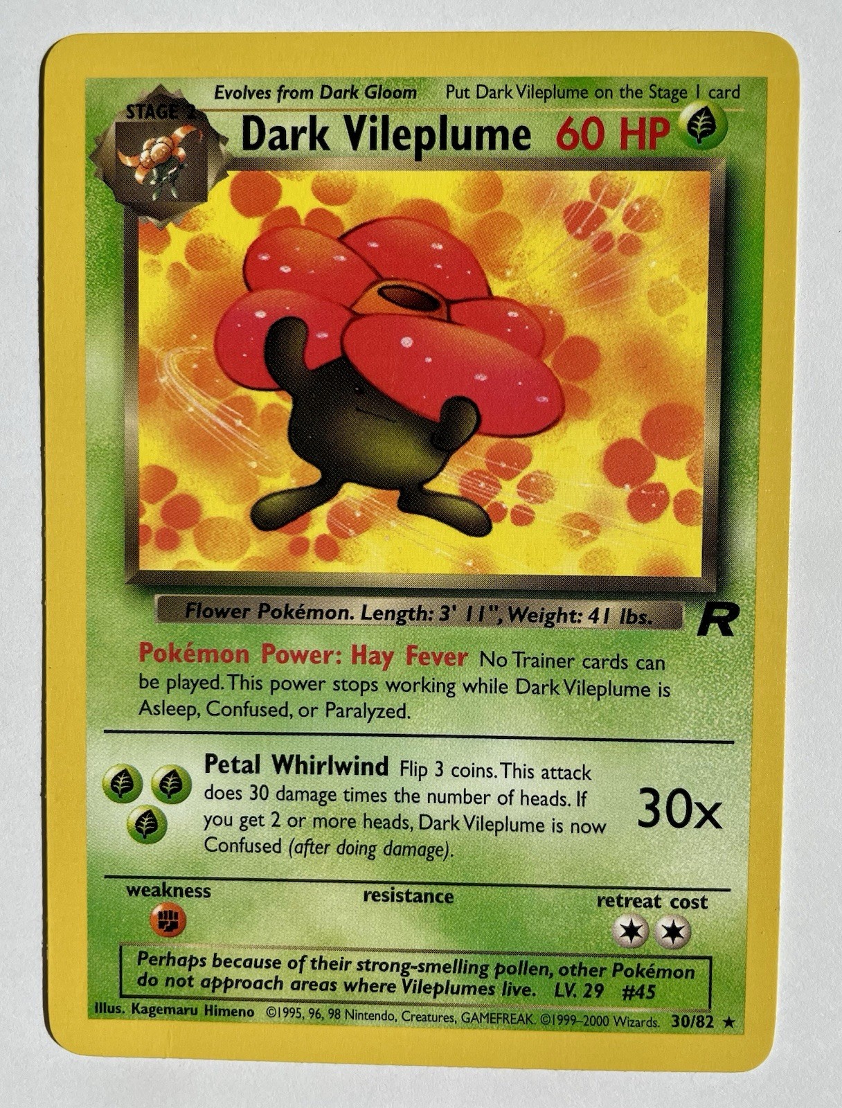 Pokémon Card 2000 Team Rocket Set Dark Vileplume 30/82 NM-Mint