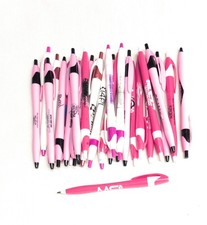 30ct Mixed Lot Misprint Click Pens JAVALINA Hub Pen PINK MIX Hot Dark Magenta