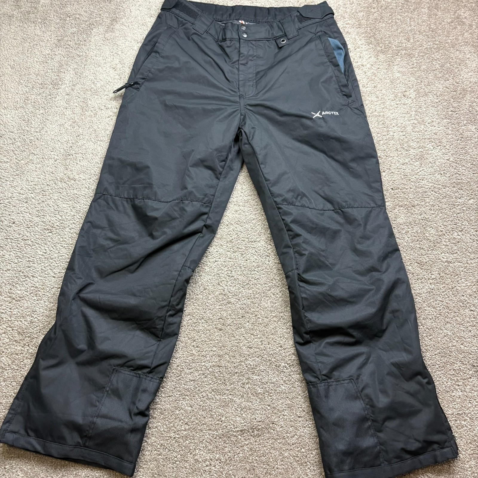 Mens Medium Black Thermalock Snow Pants Waterproof Adul;t