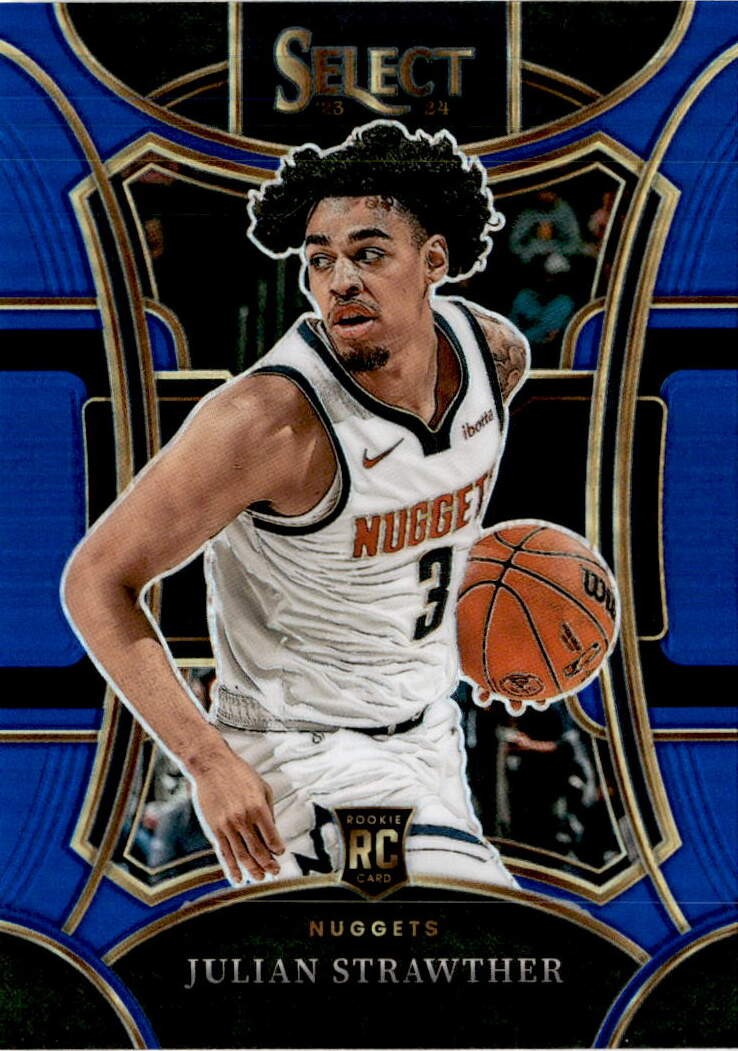 2023-24 Panini Select #318 Julian Strawther Blue Prizms Denver Nuggets