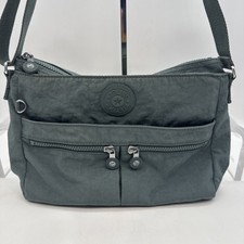 Kipling Live Light Crossbody Travel Bag Green Med Size Complete W/Blue Gorilla   