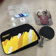 Nittaku FALCIMA Table Tennis Racket Set with Case, Used, Japan-made