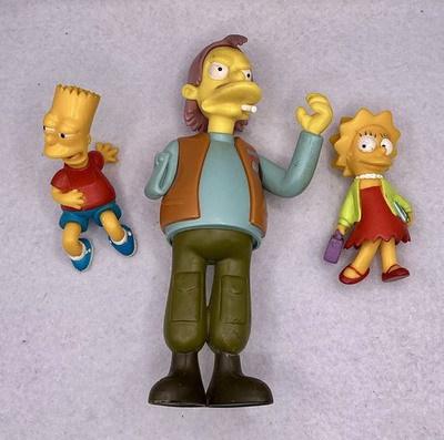 #ad The Simpsons World Of Springfield Action Figures Lot Bart Lisa Herman Used $40.00