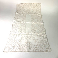 Runner centrotavola rettangolare all'uncinetto bianco sporco 32,50" x 18"