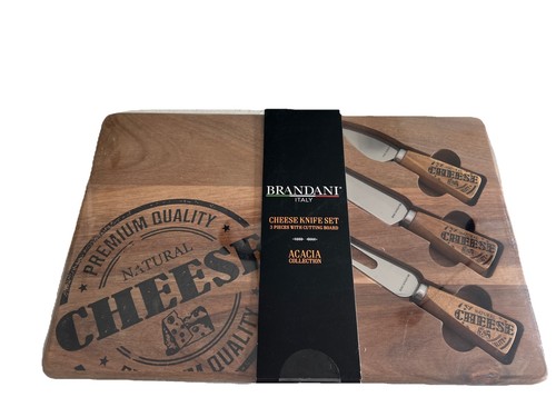 Brandani Italy Cheese Board Knife Set Acacia Wood Cutting Board ...