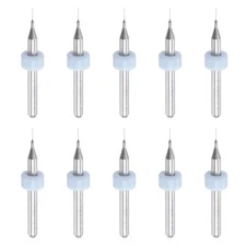 10pcs 1/8" Shank 0.2mm Tungsten Carbide CNC Engraving Micro PCB Drill Bits Set