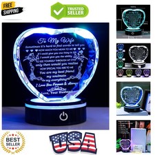 Gifts for Wife with Colorful LED Base Romantic Wedding Anniversary I Love You...