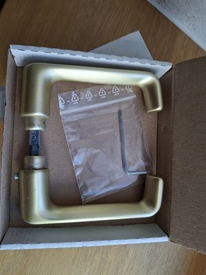 4 Paar Türdrücker flachform goldfarben ähnlich Dorma für Glastüren Türklinken