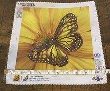 Diamond Art Butterfly On A Yellow Daisy Complete Ready To Frame or Display