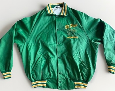 Vintage 80s Don-Alleson Athletic St. Paul Shamrocks Satin Bomber Jacket Mens XXL