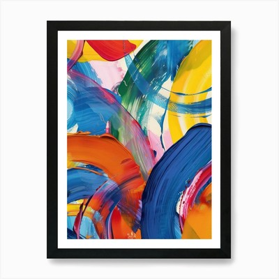 Regenbogen Pinselstriche 11 Kunst gerahmt Wandbild Poster Leinwanddruck Bild