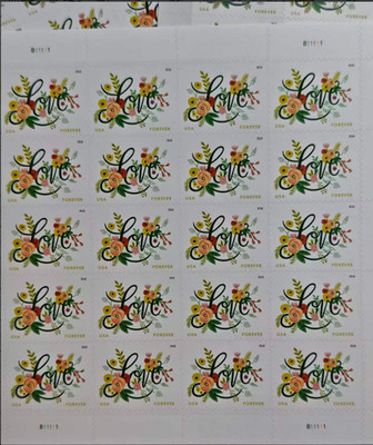 100 Forever Stamps Love Flourishes 5 Full Sheets Wedding Invitation Postage Mint