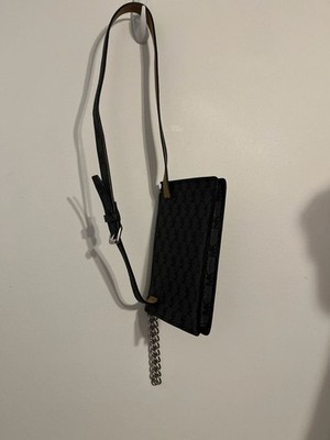 Micheal Kors Black Monogram Chain Belt Bag Michael Kors Logo Belt Bag With Chain Accent Size Large  main image 2
