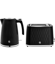 Swan Hexton Kettle & 2 Slice Toaster Black