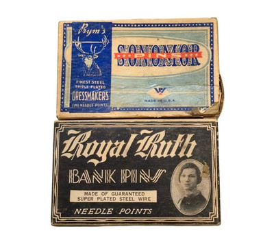 Antique Sewing Needle Boxes Prym Stag Royal Ruth Bank Pins 1920s Ephemera lot