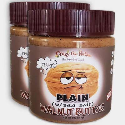 (2-Pack) Go Nuts Plain W/Sea Salt Walnut Butter, 9 oz