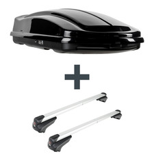 Dachbox LEVUP Space 430 Duo + Dachträger G3 Clop infinity für VW Polo FH 86C Set