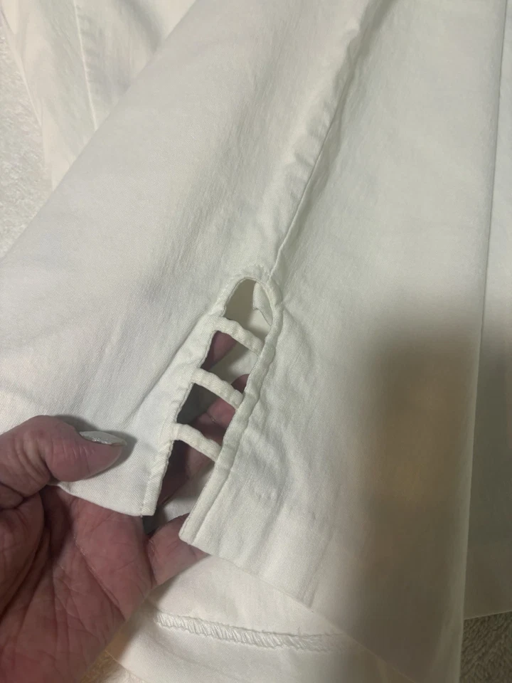 Pantalones capri adelgazantes para mujer CJ Banks Signature 24W blancos usados en excelente estado Foto 2 de 4