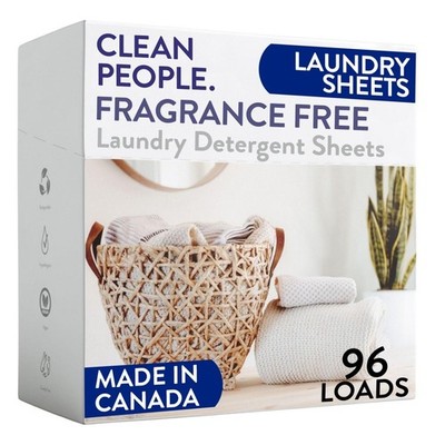 The Clean People Fragrance Free Laundry Detergent Sheets - 96 Count 