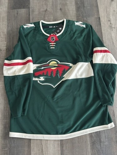 $230 NWT AUTHENTIC ADIDAS MINNESOTA WILD HOCKEY JERSEY w/Strap Sz 44